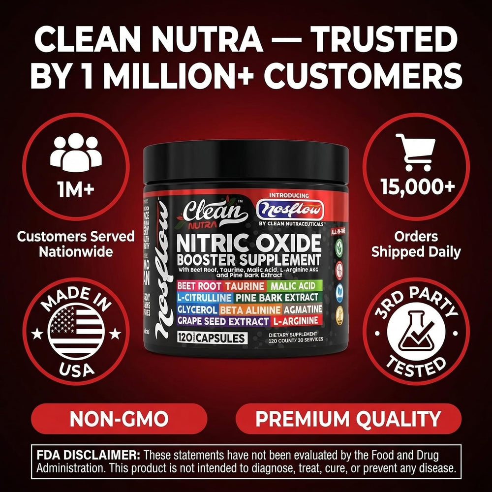 NosFlow endurance-focused formula in an active scene suggests improved performance.