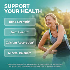 Close-up of Osteo Defend capsules emphasizing calcium magnesium zinc formula.