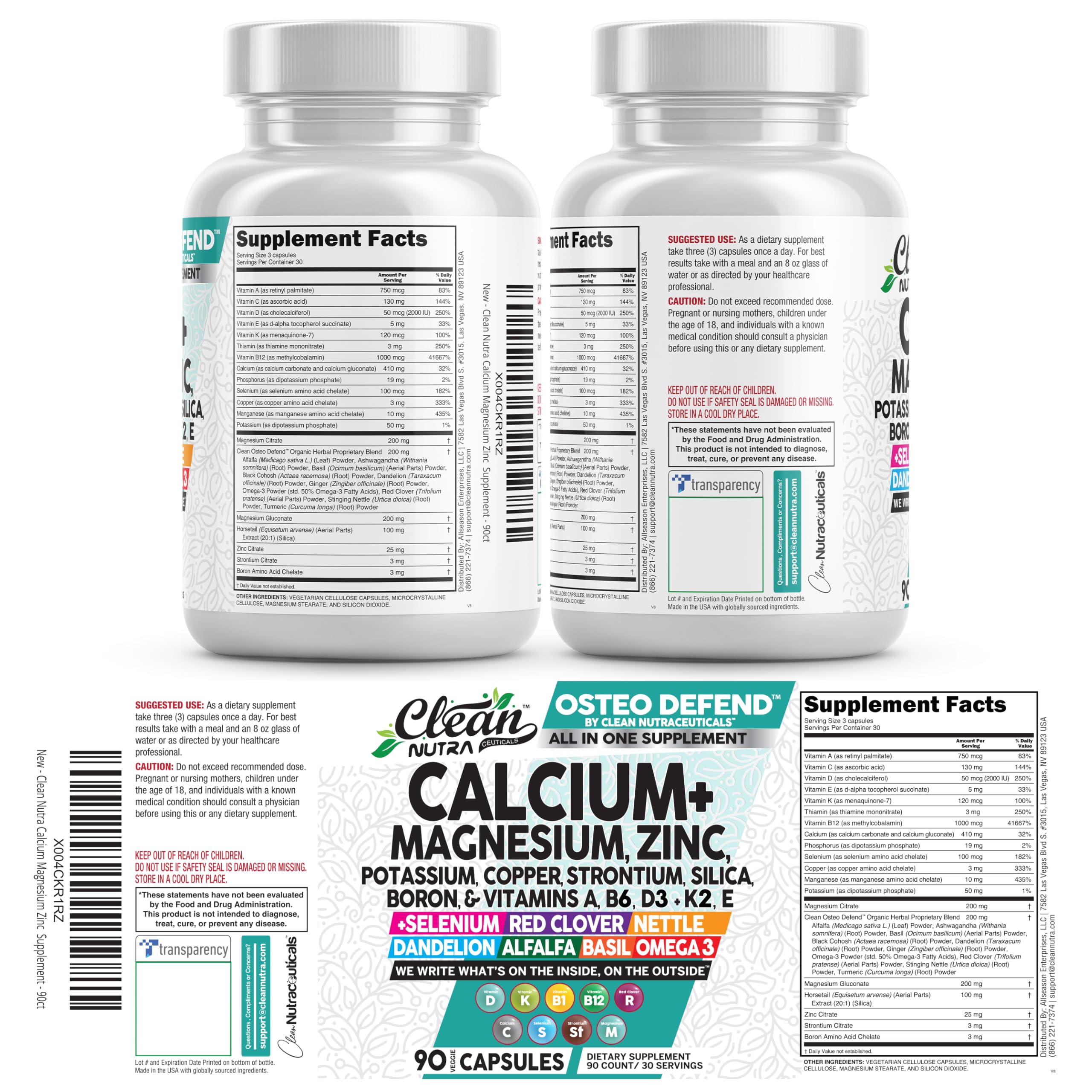 Osteo Defend label focusing on D3 and K2 for nutrient guidance.