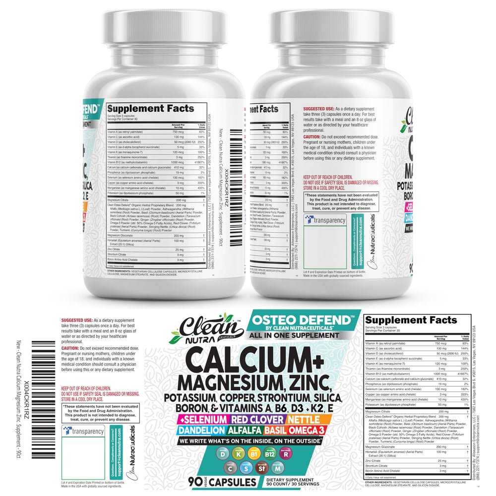 Osteo Defend label focusing on D3 and K2 for nutrient guidance.
