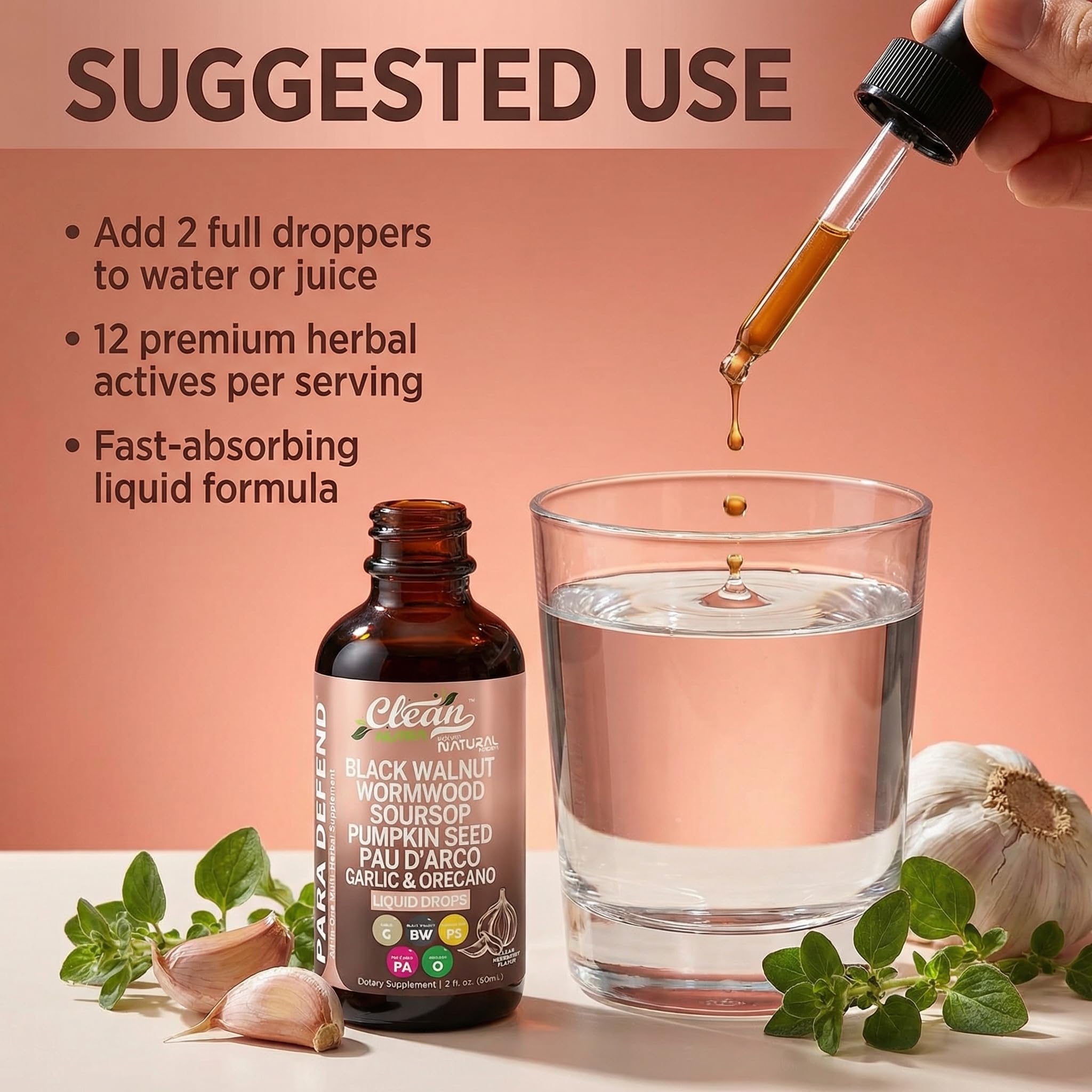 Clean Nutra Para Defend oregano oil bottle showcases aromatic blend
