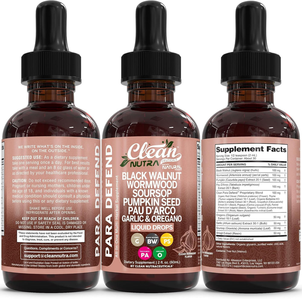 Clean Nutra Para Defend soursop oil bottle hints at tropical ingredient