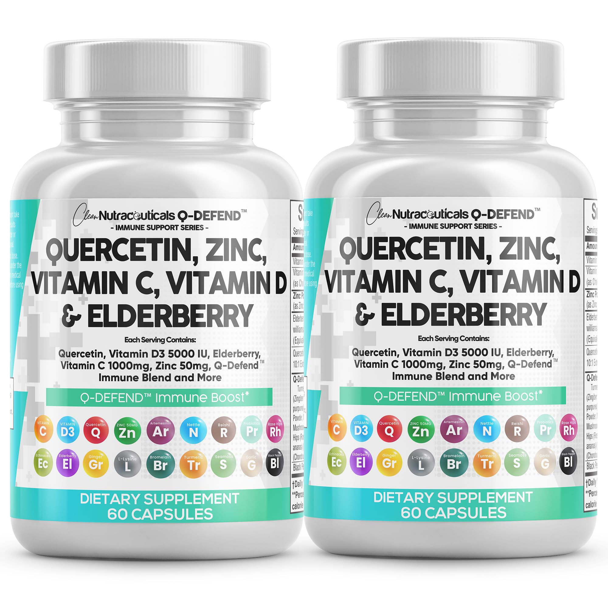 Clean Nutra Q Defend bottle front view for everyday immune support