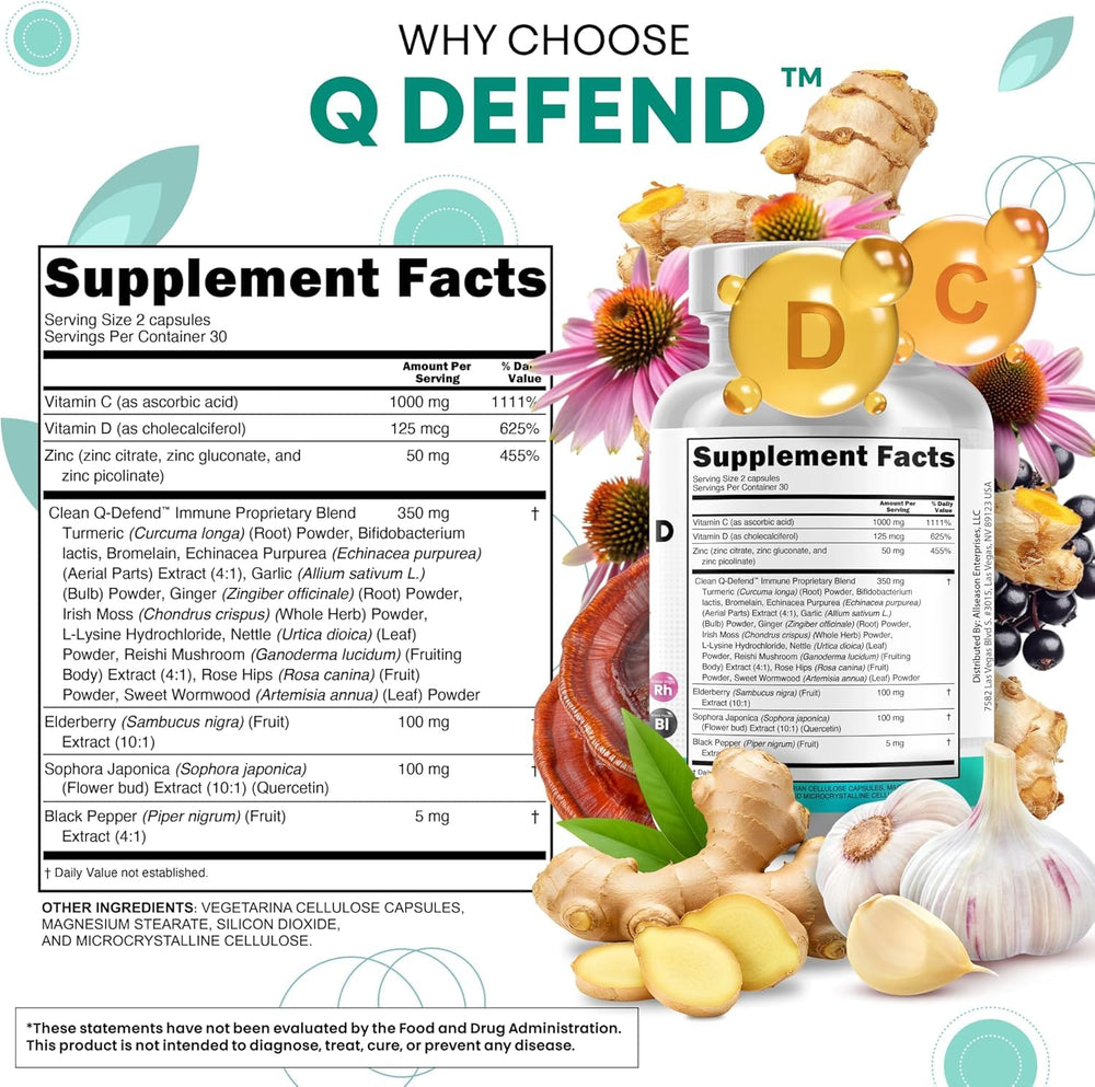 Clean Nutra Q Defend reishi mushroom visual suggests adaptogenic support