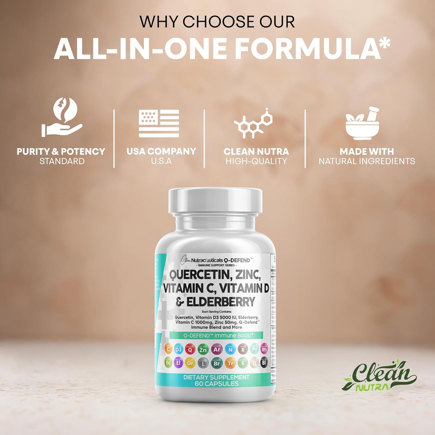 Clean Nutra Q Defend zinc vitamin c d3 tablets highlight comprehensive immune support
