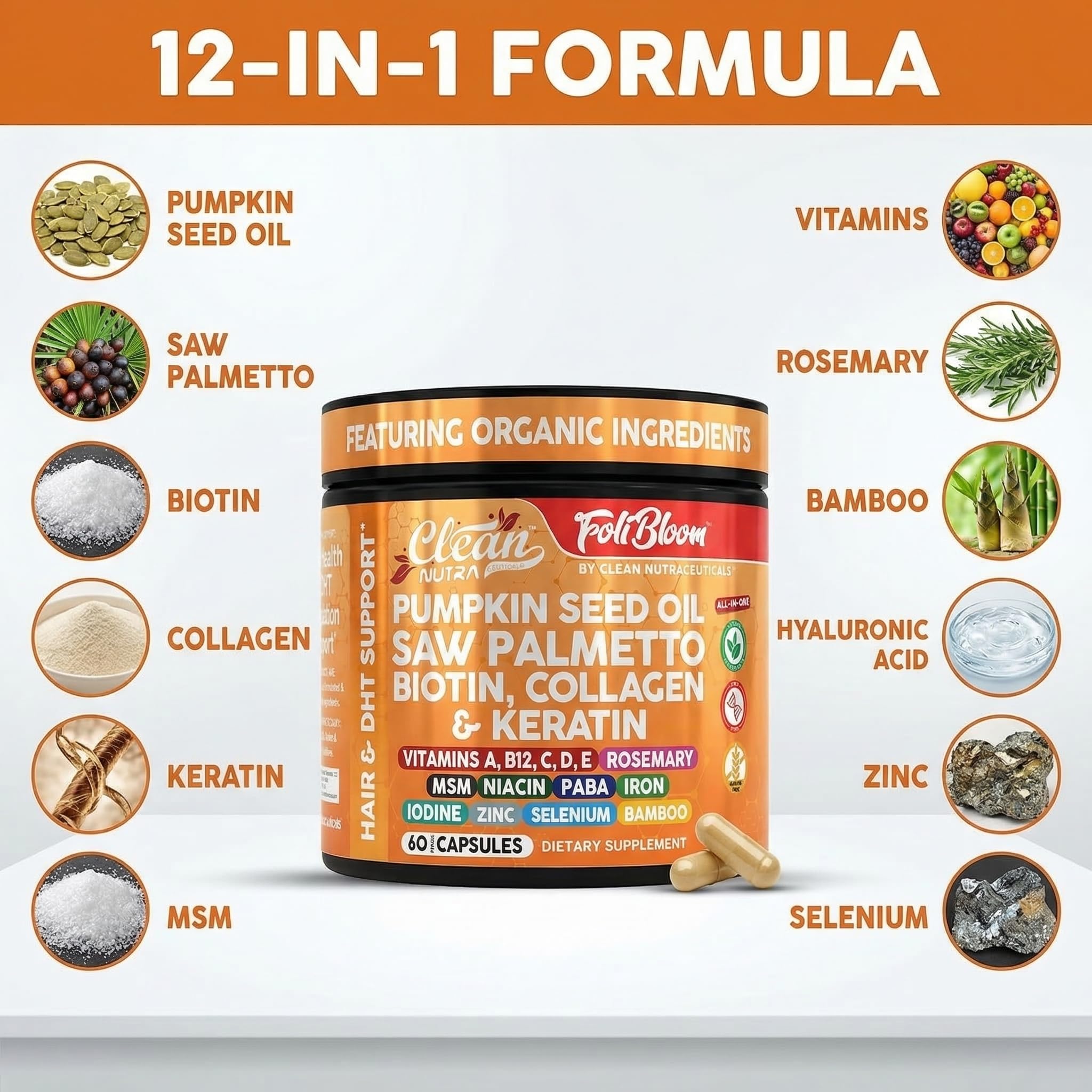 Selenium zinc capsules from Clean Nutra strengthen follicles and support resilience