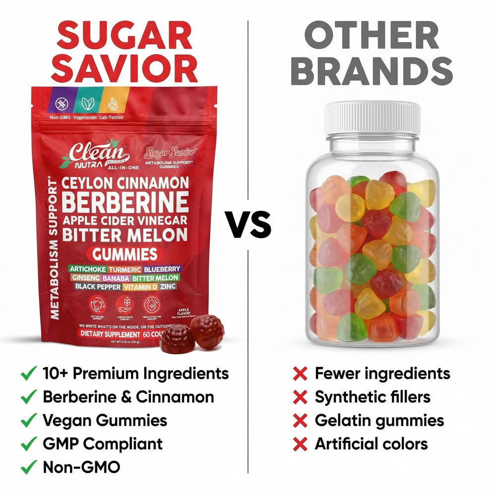Clean Nutra Sugar Savior black peppercorn gummies boost nutrient absorption.