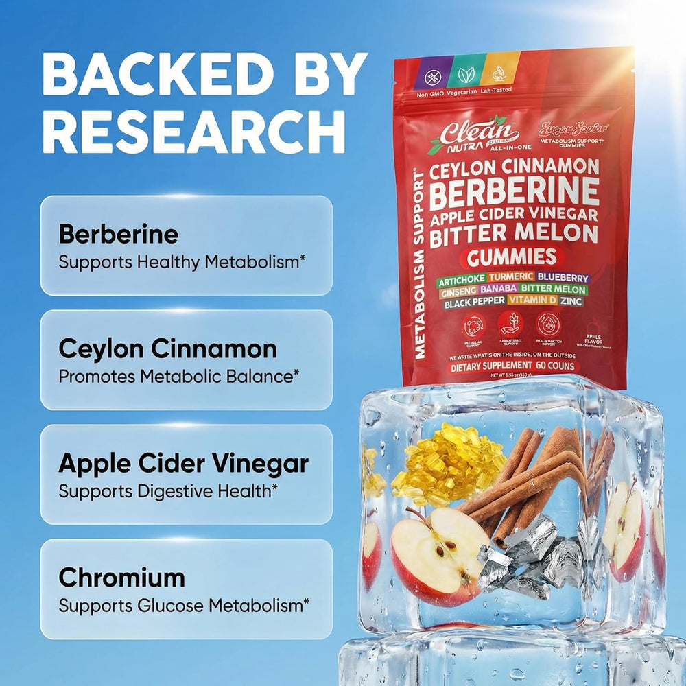 Clean Nutra Sugar Savior ceylon cinnamon gummies offer crave-control with a flavorful bite.