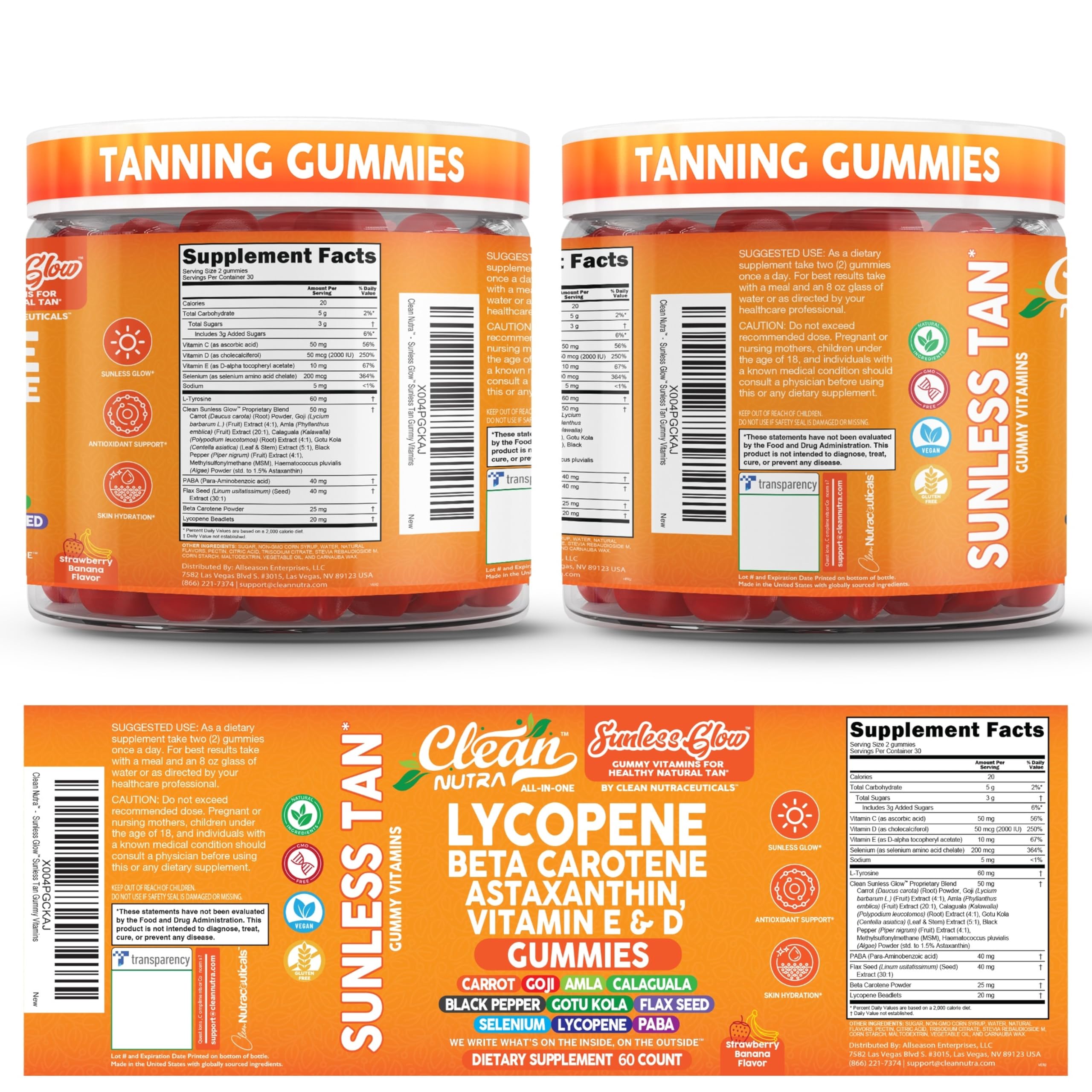 Clean Nutra Sunless Glow scene with flavors implies enjoyable glow-support routine