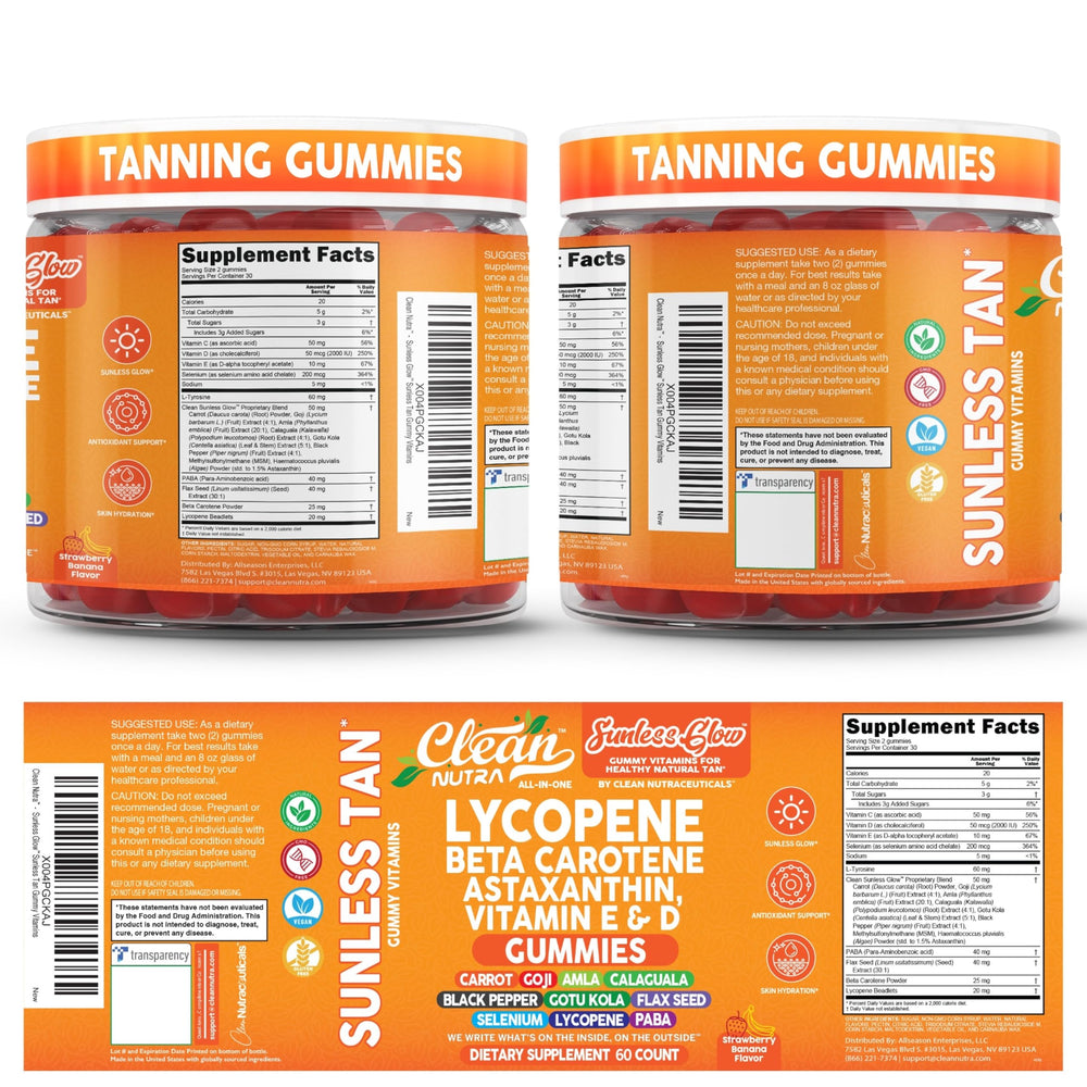 Clean Nutra Sunless Glow scene with flavors implies enjoyable glow-support routine