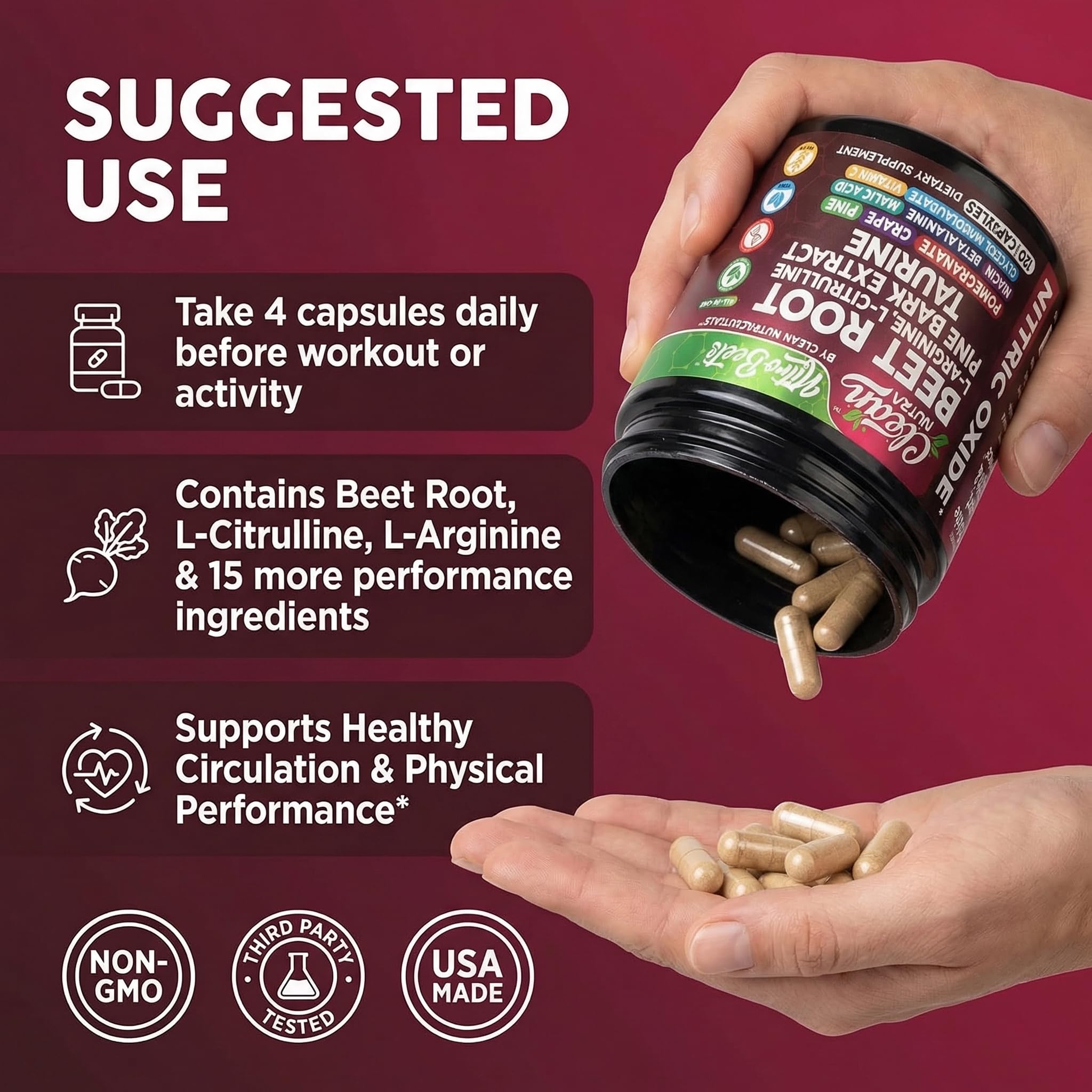 Clean Nutra Taurine and Beta-Alanine mix capsule for athletic endurance.