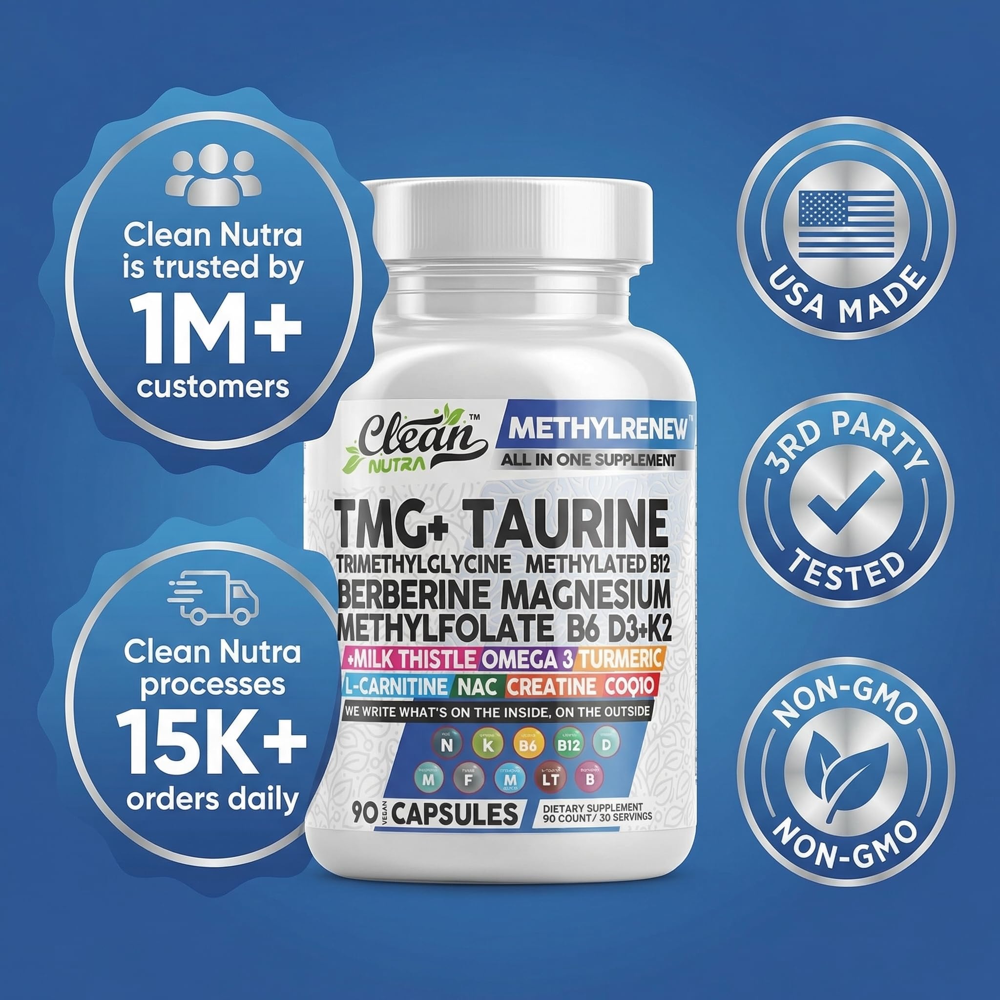 Clean Nutra TMG B6 and B12 emphasis for vitality