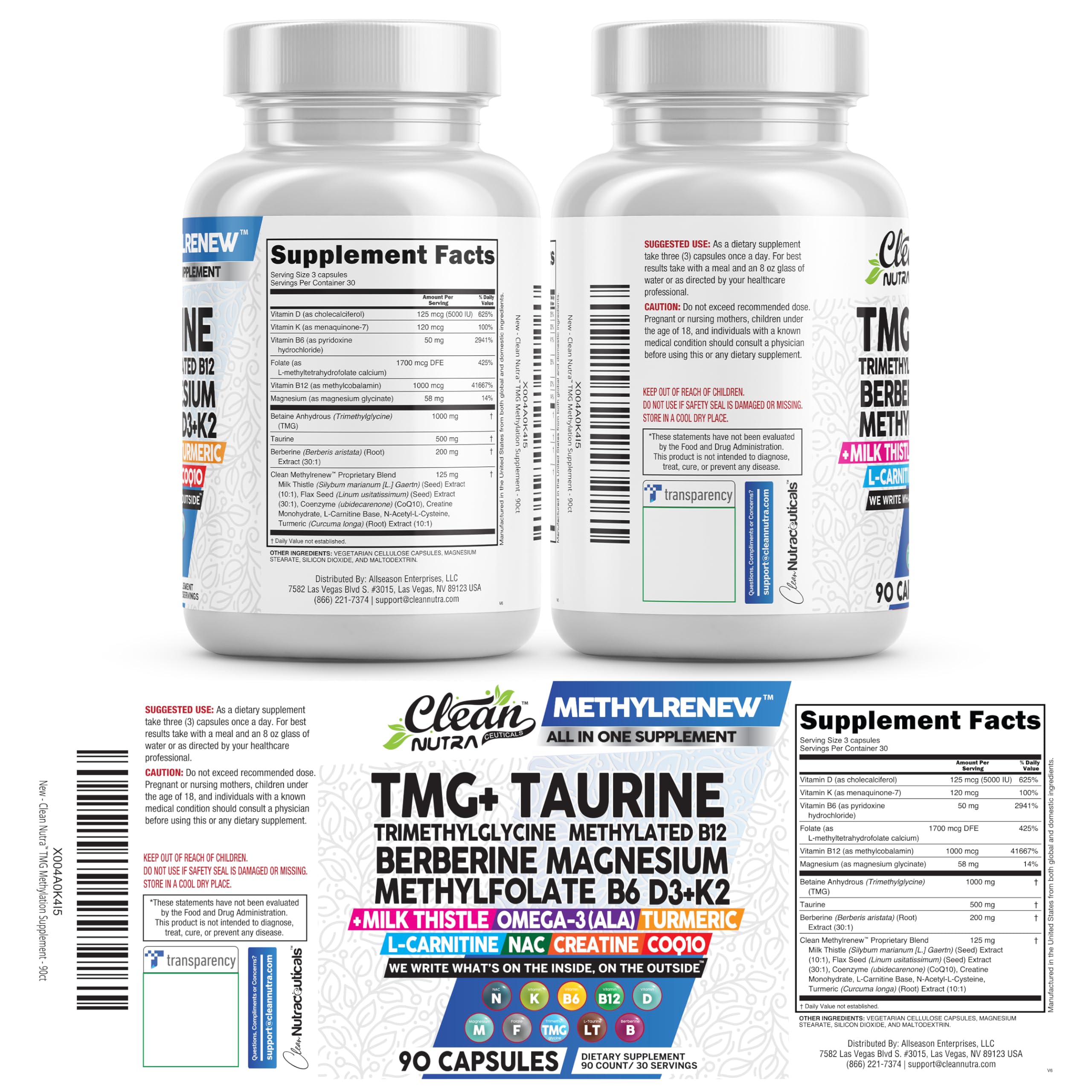 Clean Nutra TMG CoQ10 and milk thistle for liver support