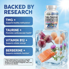 Clean Nutra TMG label info highlights omega-3 and B vitamins