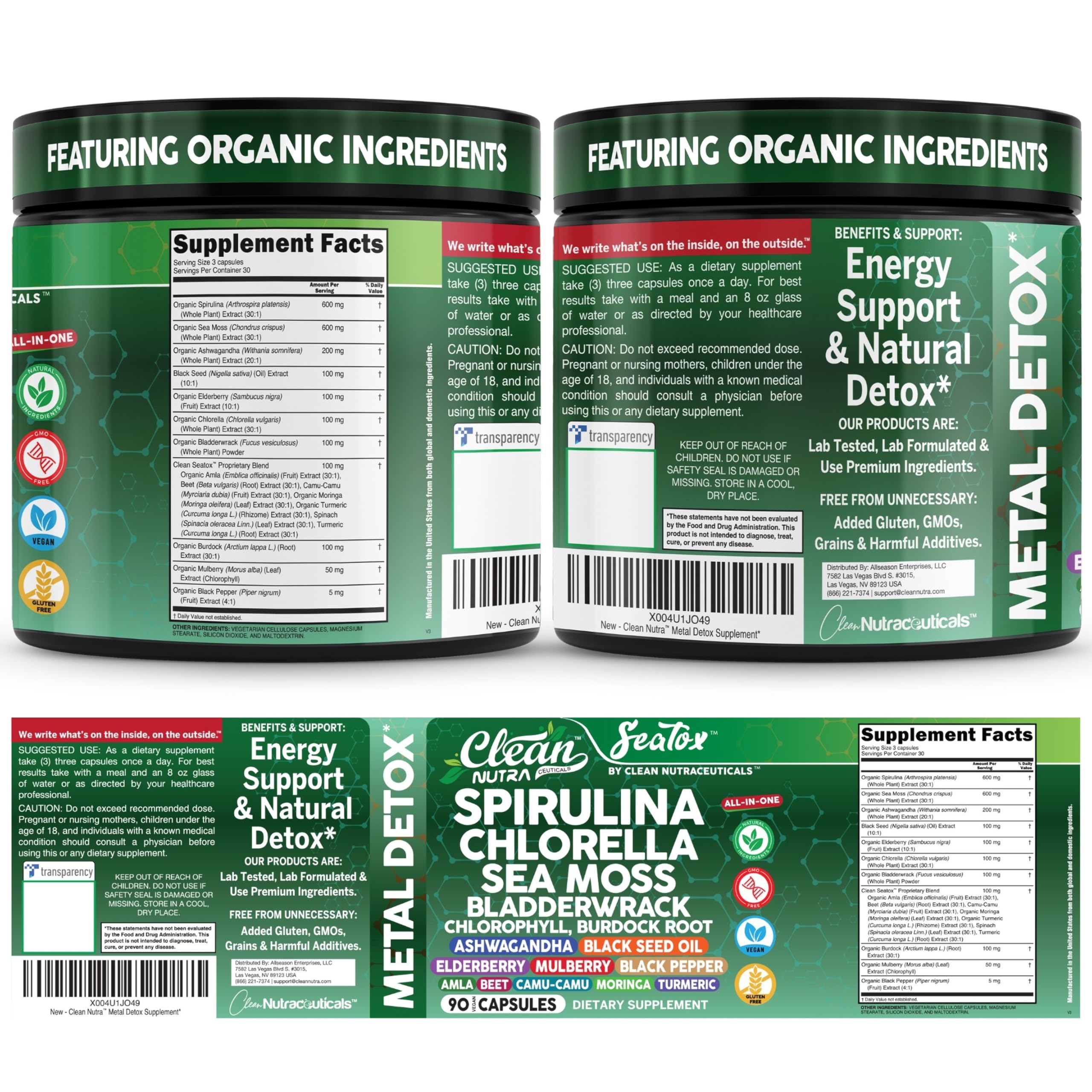Clean Nutra vegan capsules packshot ideal for plant-based daily supplementation