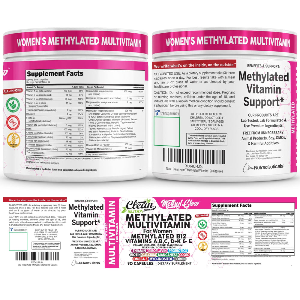 Assorted Clean Nutra vitamins and omega-3 on a clean surface for everyday use