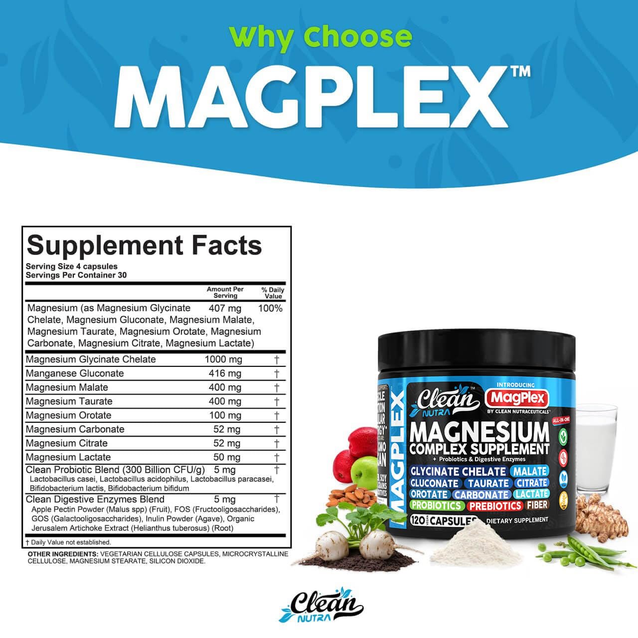 Clean Nutraceuticals 8in1 prebiotics highlight gut-friendly nutrition and probiotic balance.