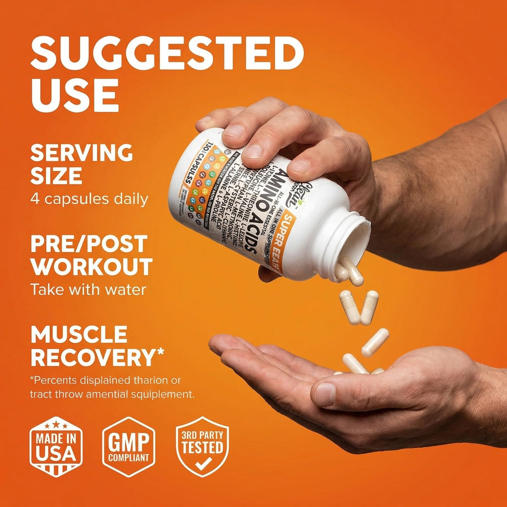 Clean Nutraceuticals amino acids daily capsule lineup ready to take