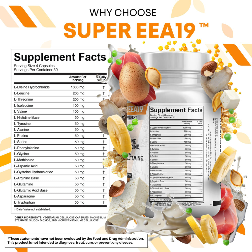 Clean Nutraceuticals amino acids ingredients chart highlighting essential amino acids