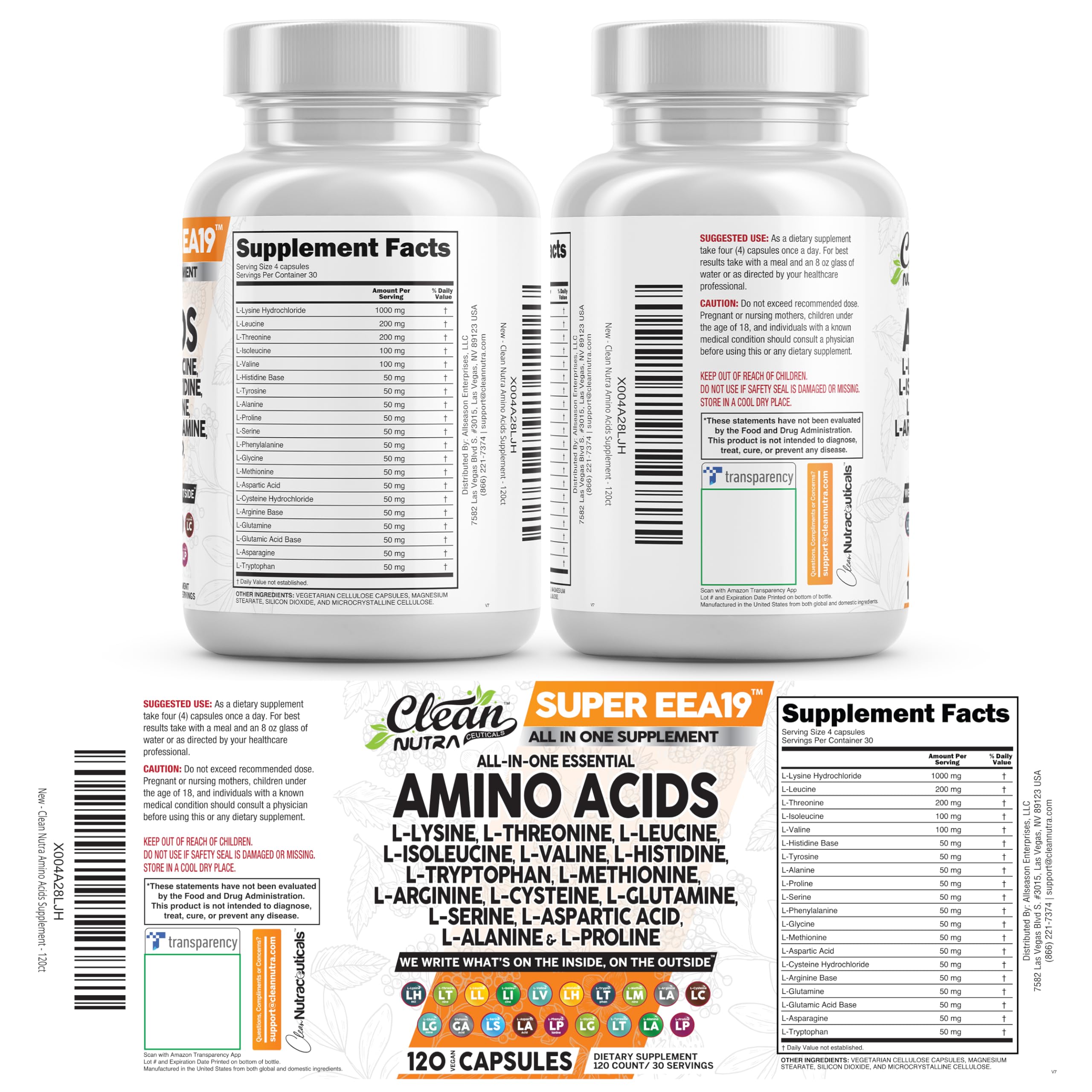 Clean Nutraceuticals amino acids in a wellness setup suggesting routine