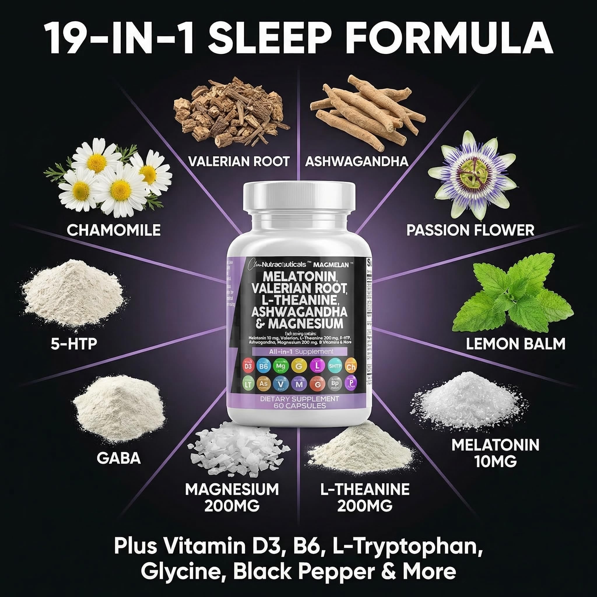 Clean Nutraceuticals Ashwagandha capsules support mellow evenings