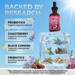 Bella Biotics ingredients pack highlighting prebiotics and enzymes.