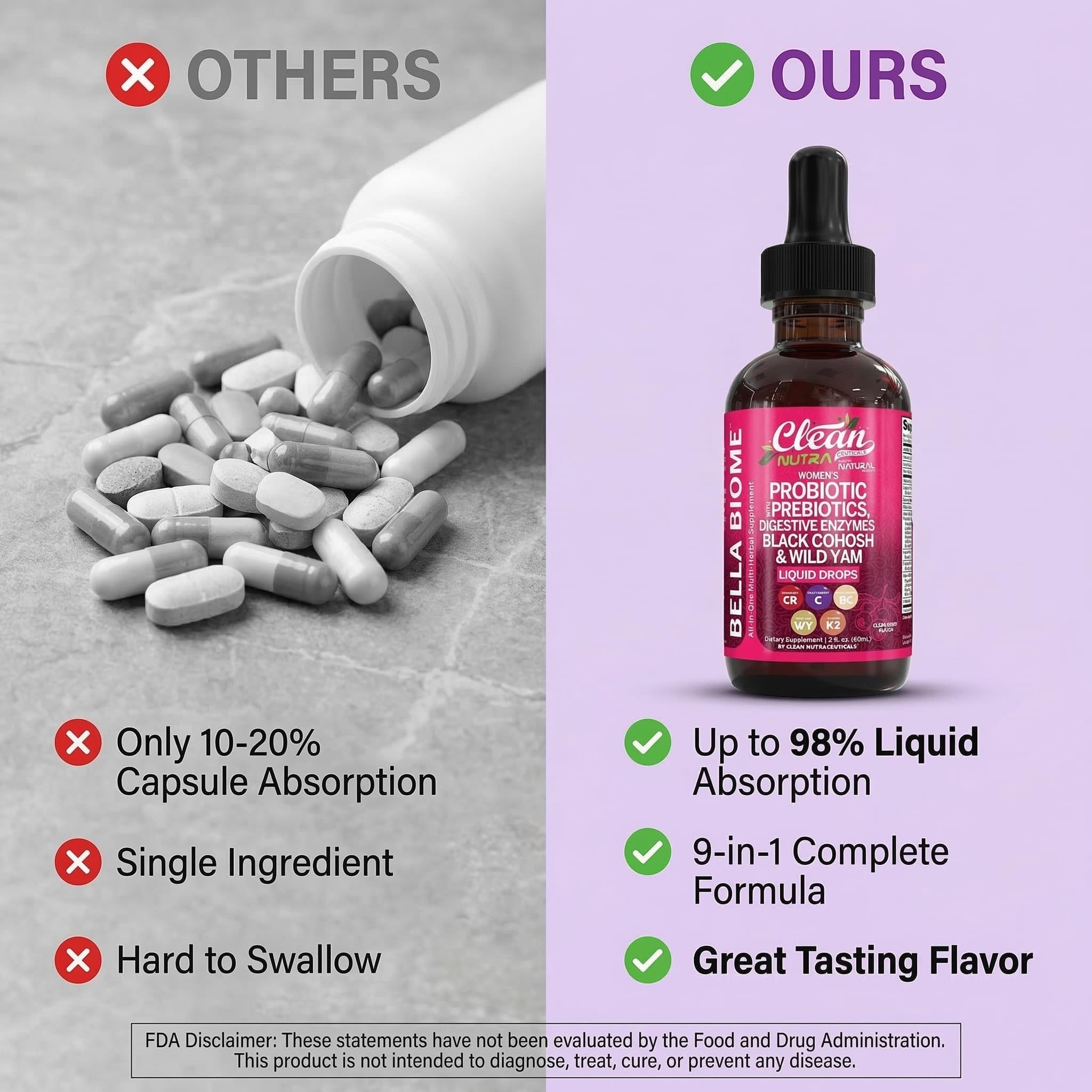 Bella Biotics skin health support with vitamin D3 and K2.