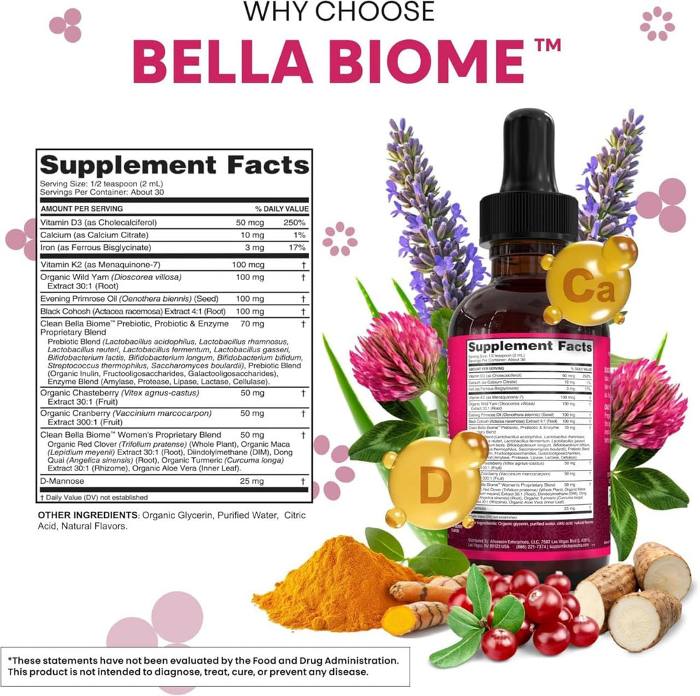 Woman using Bella Biotics for daily digestive balance and wellness.
