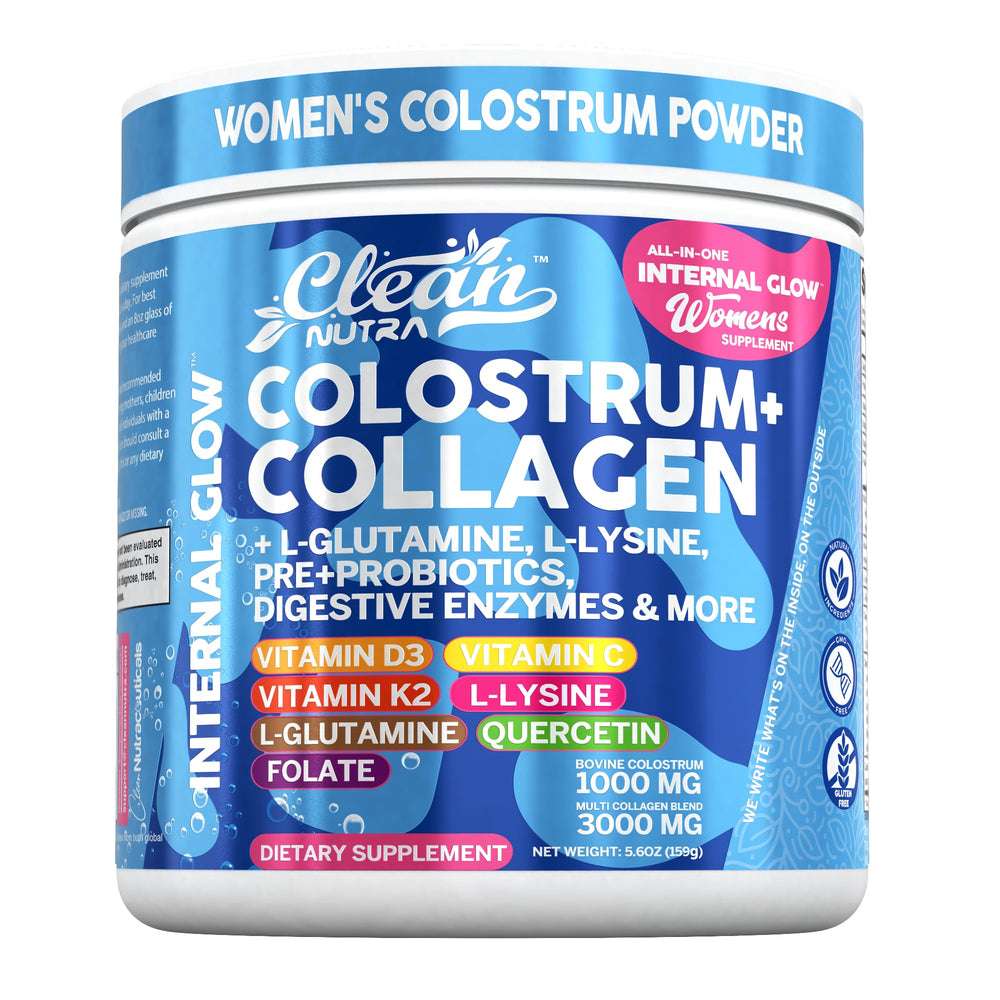 Clean Nutraceuticals bovine colostrum powder—gut health support.