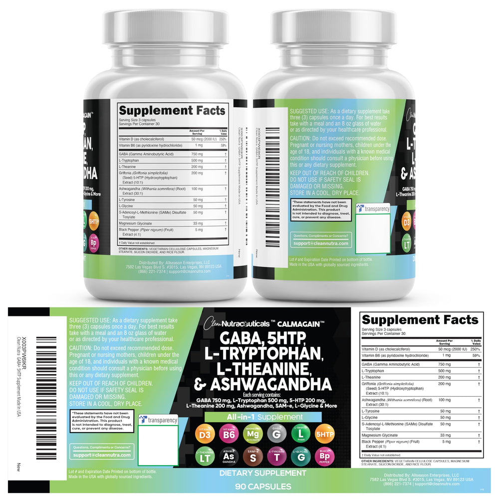 Clean Nutraceuticals CalmAgain packaging detail showing safety seals