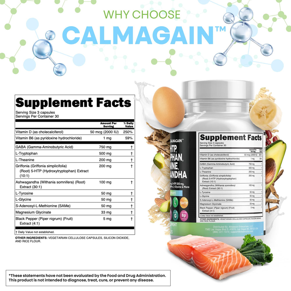 Clean Nutraceuticals CalmAgain pour bottle illustrating easy daily intake