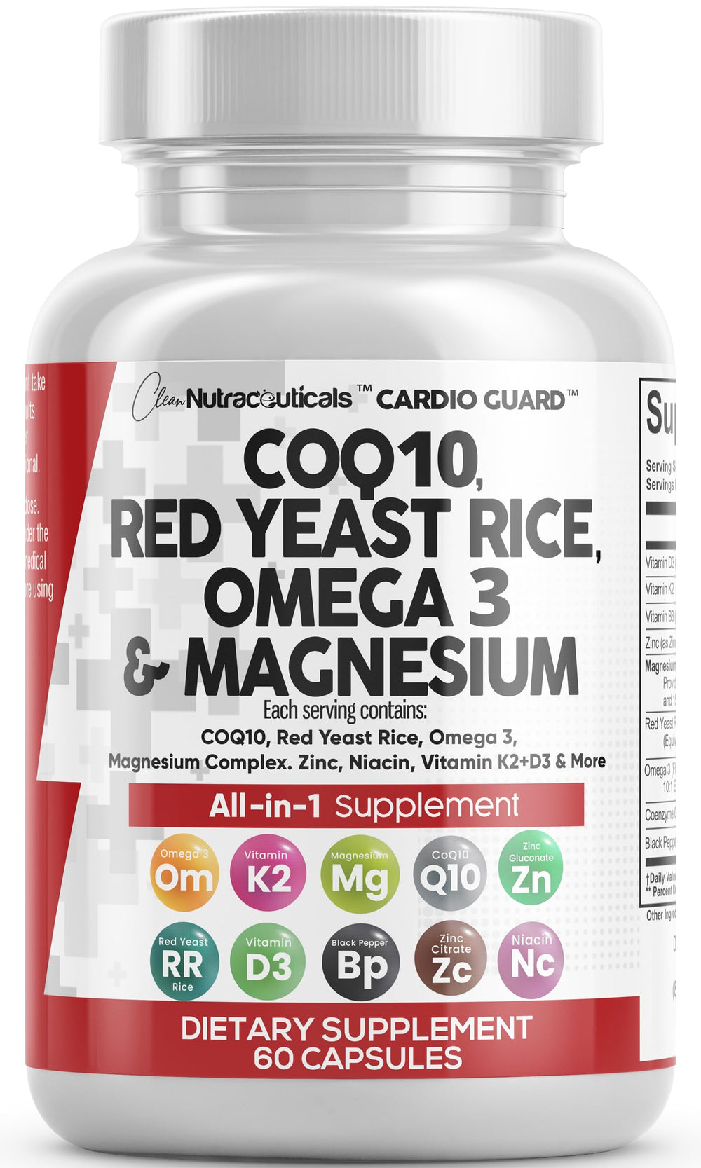 Clean Nutraceuticals CardioGuard bottle front with all-in-one heart support formula.