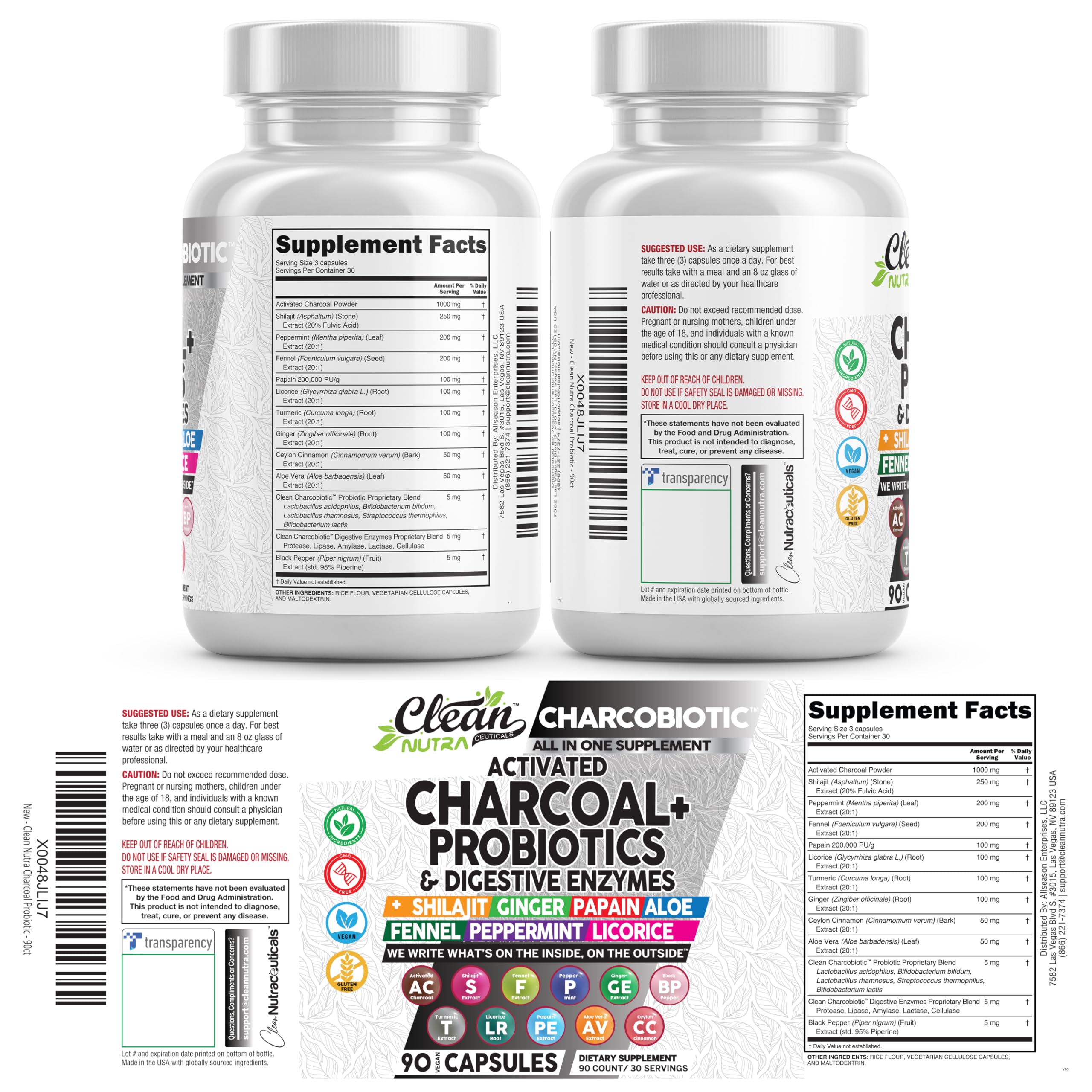Clean Nutraceuticals CharcoBiotic made in USA packaging promotes reliable daily detox.