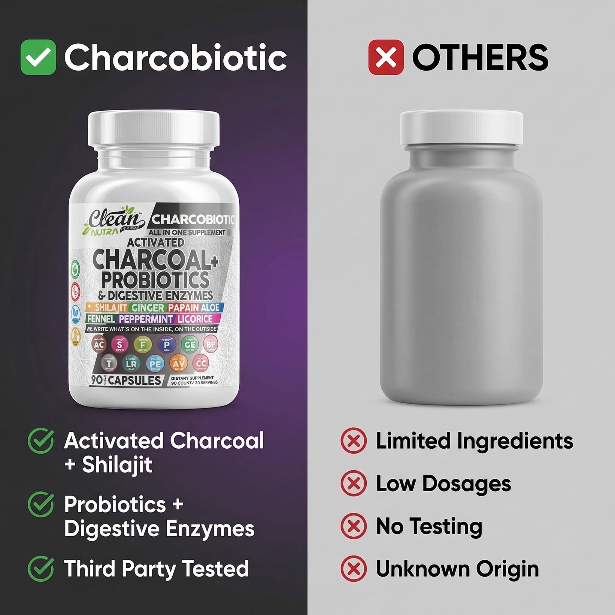 Clean Nutraceuticals CharcoBiotic aloe vera licorice soothe gut lining and digestive tract.