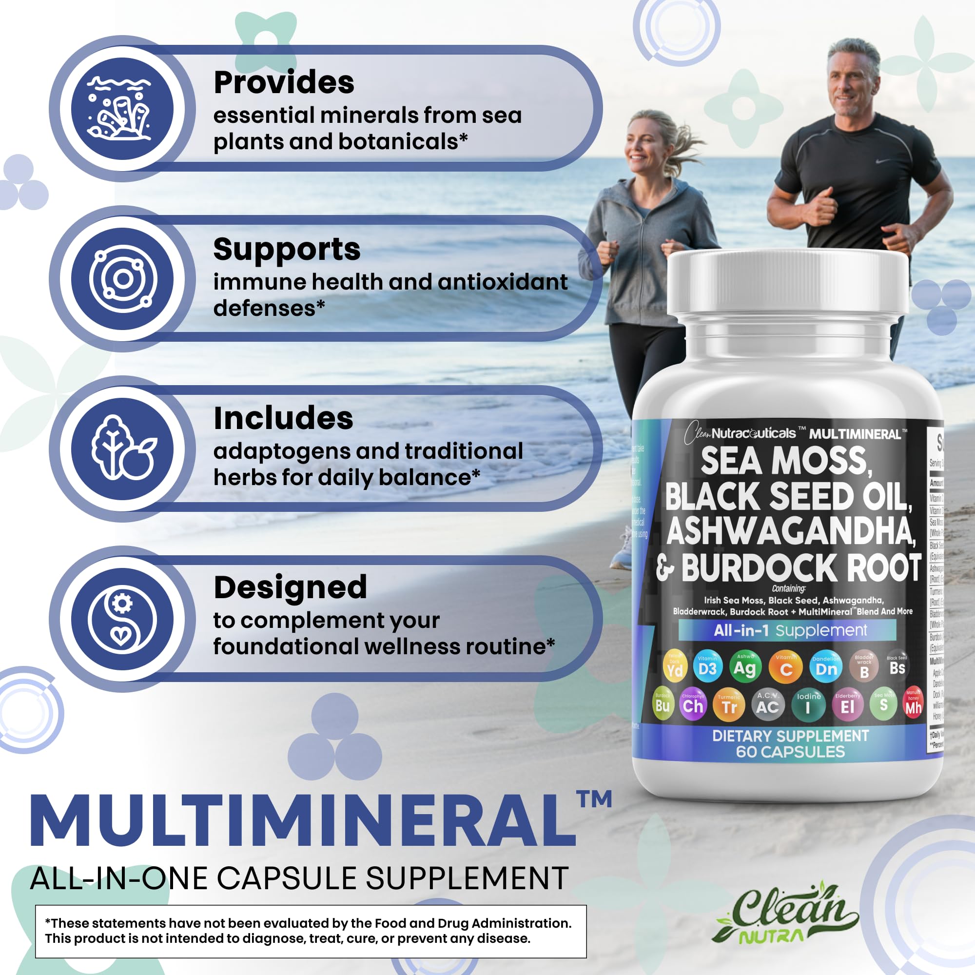 Clean Nutraceuticals chlorophyll apple cider vinegar bottle suggests detox and daily vitality