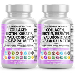 Clean Nutraceuticals collagen pills 1000mg bottle front for hair and skin nourishment.