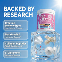 Clean Nutraceuticals collagen for women bottle highlighting skin hydration and hair/nail support.