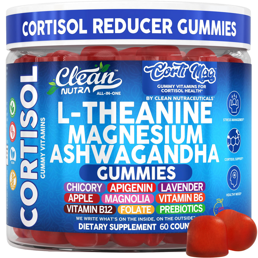 Clean Nutraceuticals cortisol calm gummies jar for daytime nerves support