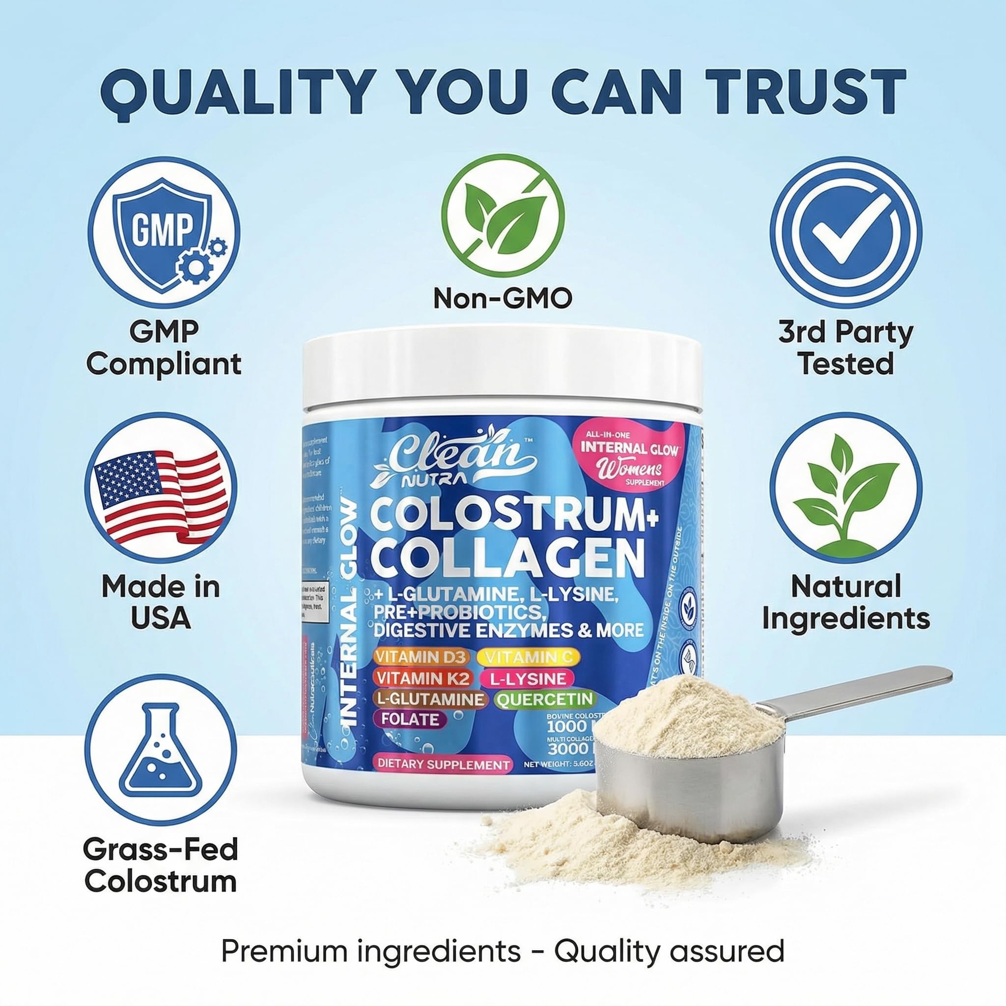 Clean Nutraceuticals vitamin D3 K2 capsule bottle—bone and immune wellness.