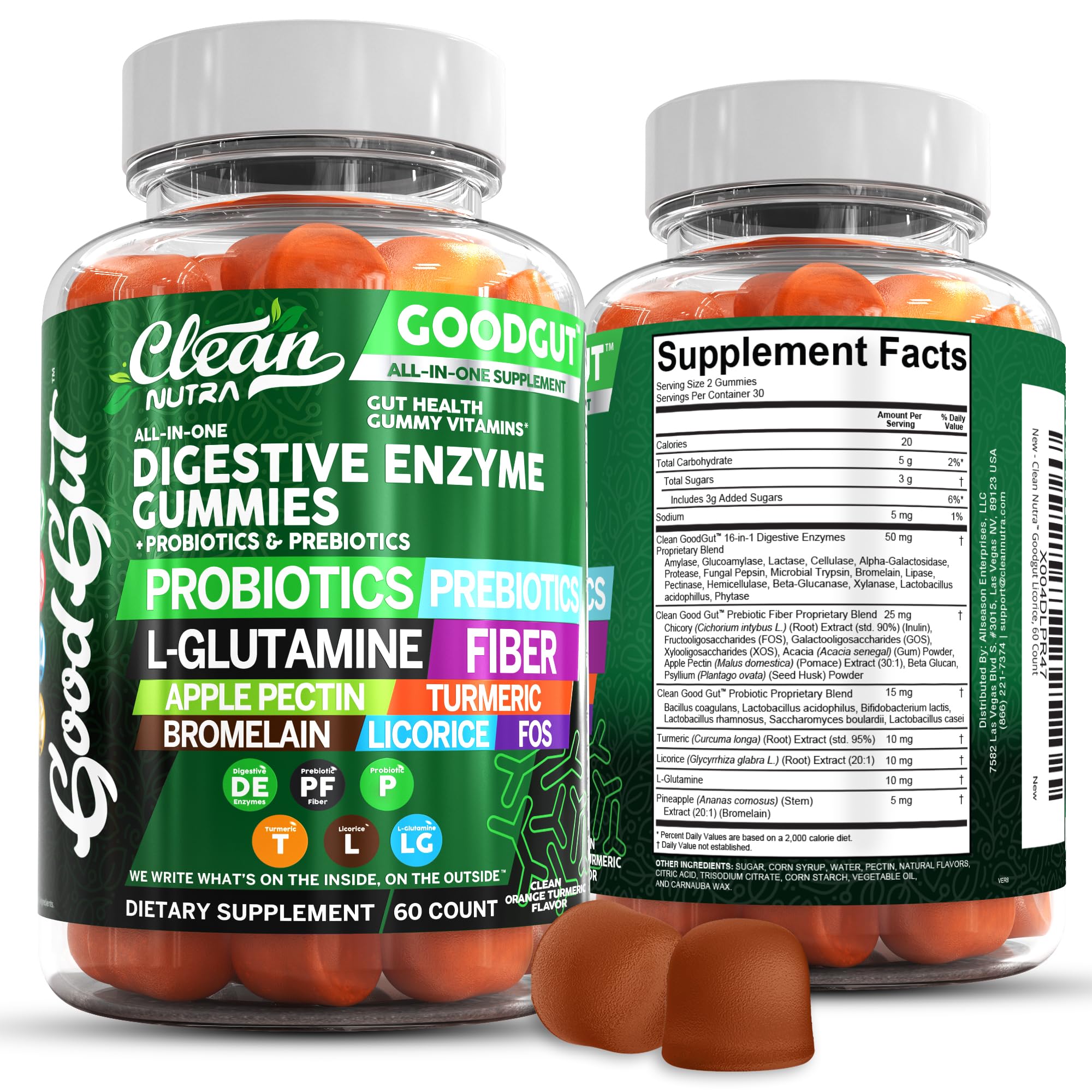 Clean Nutraceuticals Digestive Enzymes bottle supports comfortable digestion after meals.