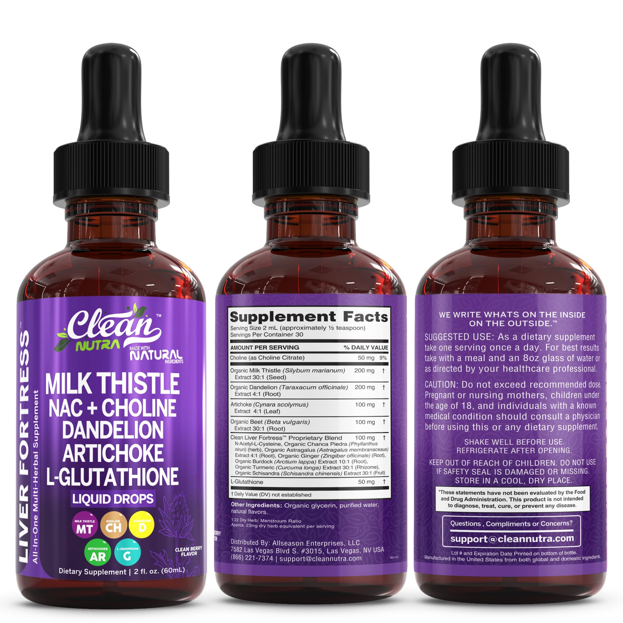 Clean Nutraceuticals dosing-ready bottle for easy supplementation