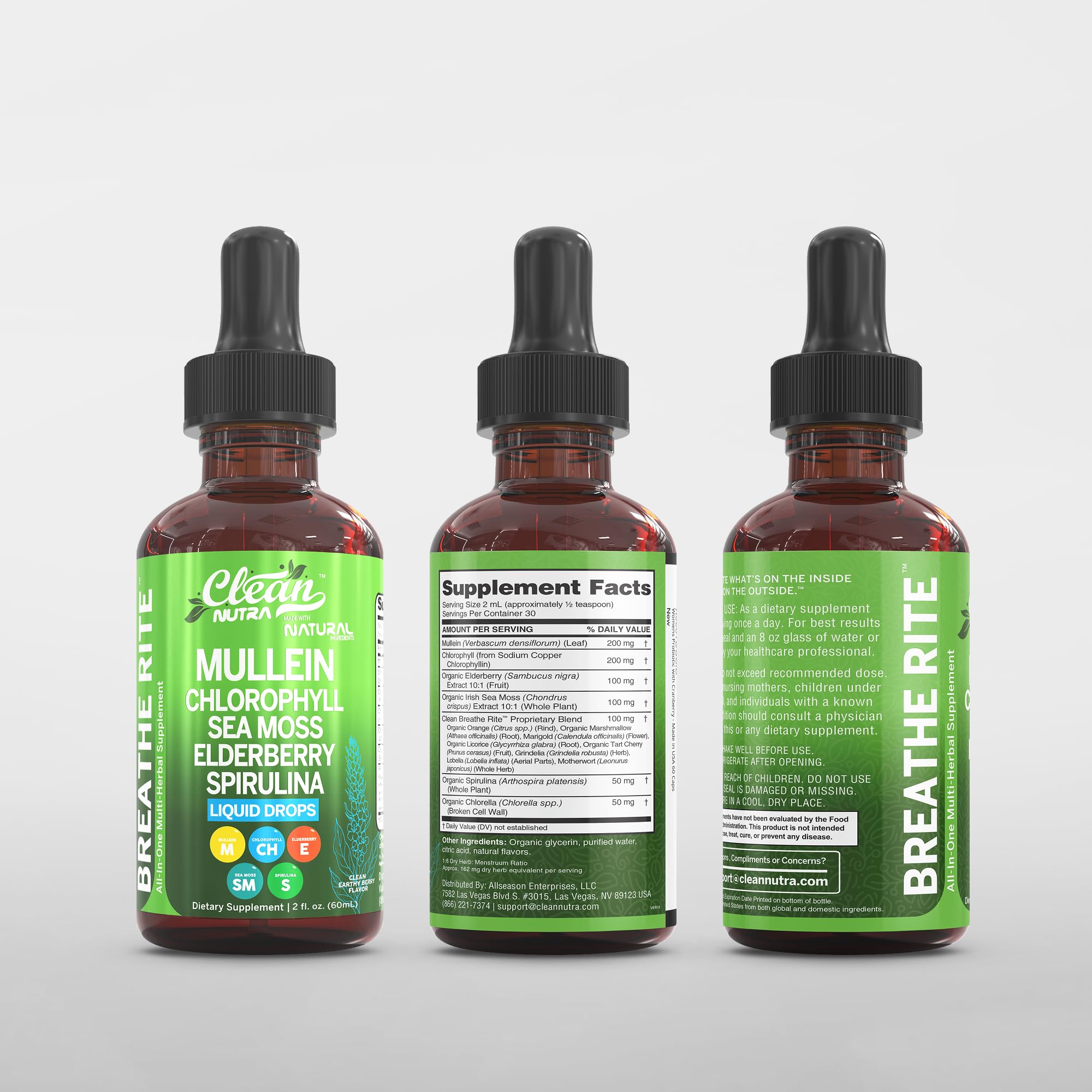 Dropper tip dispensing Clean Nutraceuticals Mullein Drops for easy dosing