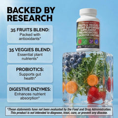 Clean Nutraceuticals Reds & Greens capsules closeup showing easy-to-swallow veggie capsules