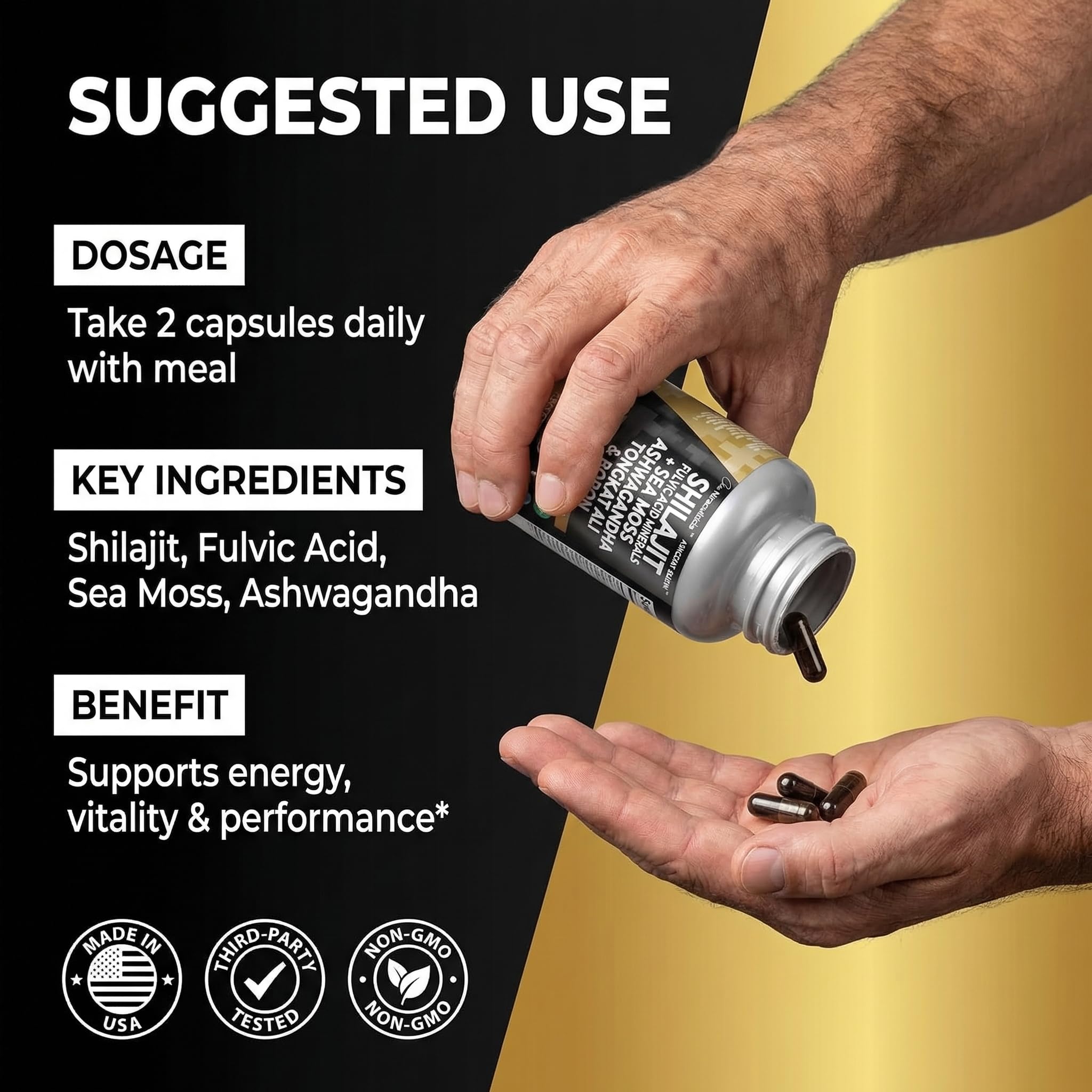 Clean Nutraceuticals Fulvic acid capsules package emphasizing a clean resin alternative.