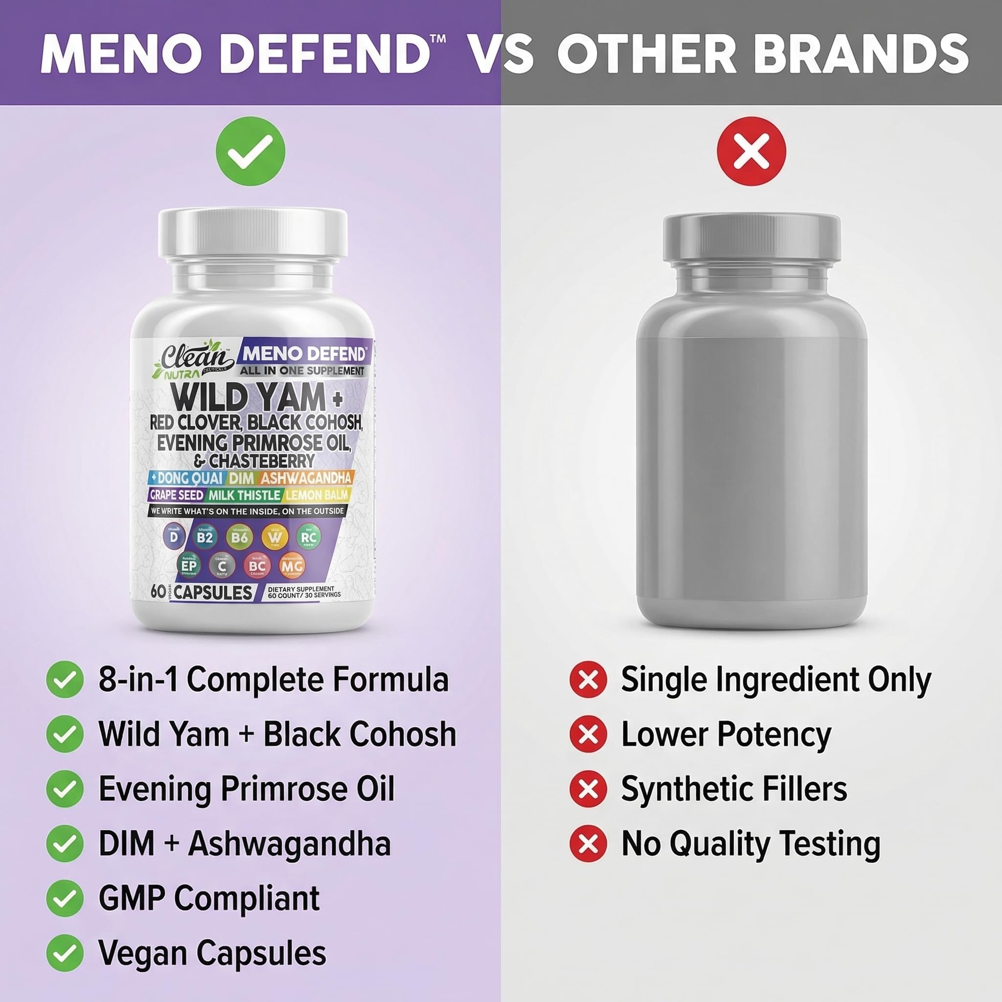 Clean Nutraceuticals grape seed extract capsules on bottle for antioxidant support