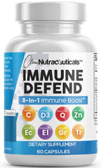 Clean Nutraceuticals immune defense bottle front showing robust 8-in-1 formula for everyday support