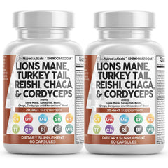 Clean Nutraceuticals Lions Mane 20in1 bottle front for daily focus and vitality.