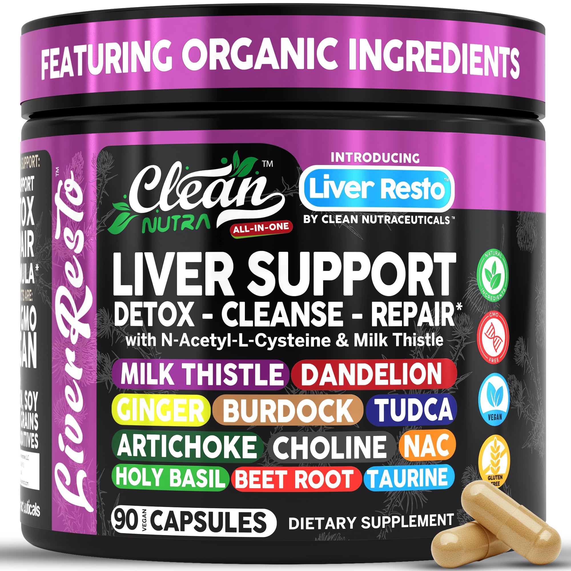 Clean Nutraceuticals Liver Cleanse Detox bottle for daily liver support.