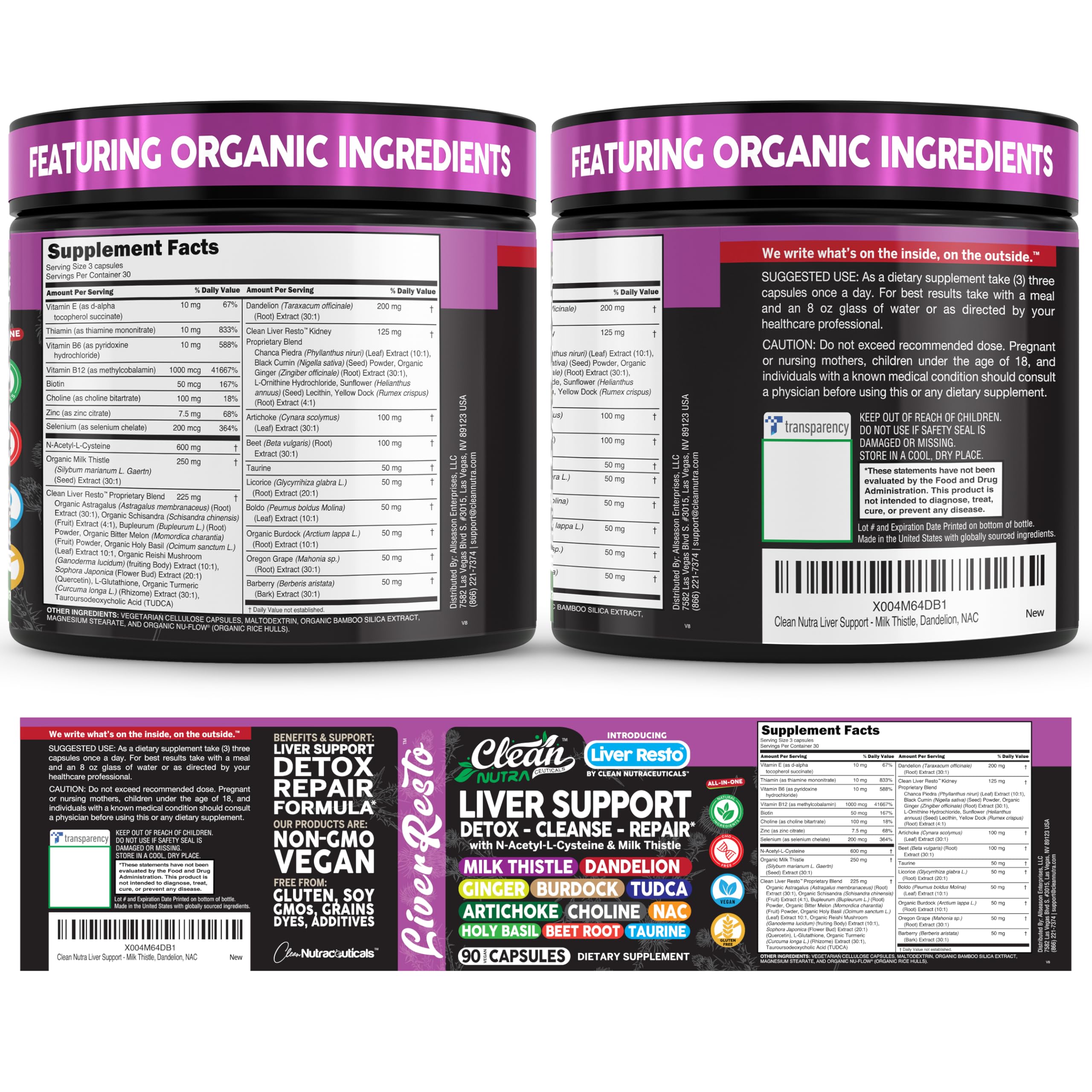 Dandelion root visual in Clean Nutraceuticals Liver Cleanse blend for herbal richness.