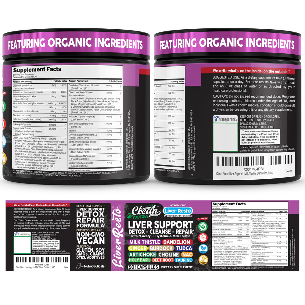 Dandelion root visual in Clean Nutraceuticals Liver Cleanse blend for herbal richness.